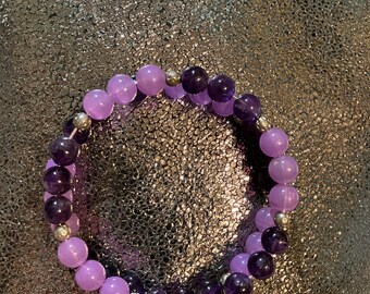 Amethyst Memory Wire Bracelet