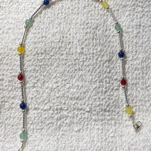 Sterling Silver and Stone Anklet