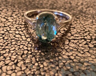 Blue Zircon Ring