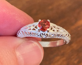 Orange Sapphire Ring