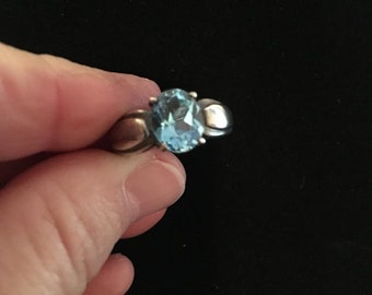 Blue Topaz Ring in Sterling Silver