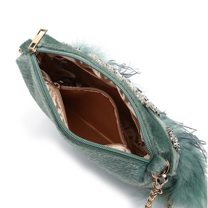 Luxury Designer Feather Clutch Bag Women Tassel Handbag For Etsy