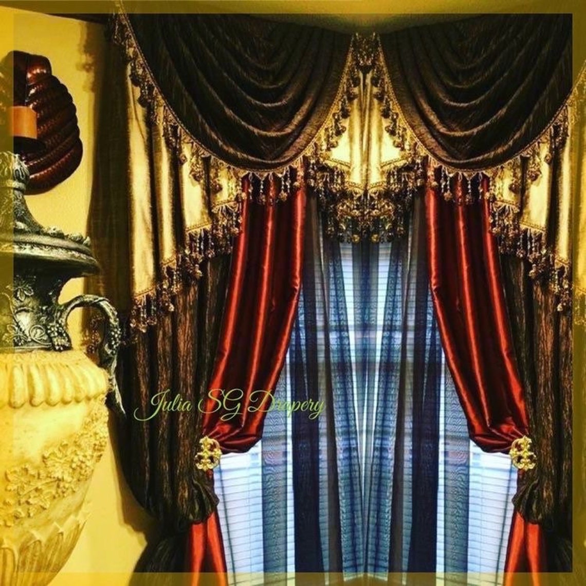 Elegancia Victorian Drapery Set. - Etsy