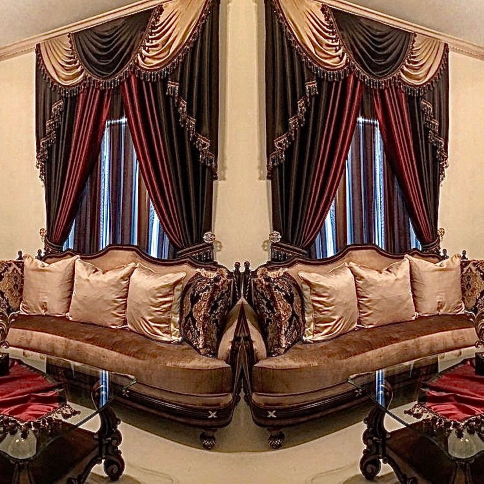 Elegancia Victorian Drapery Set. Etsy