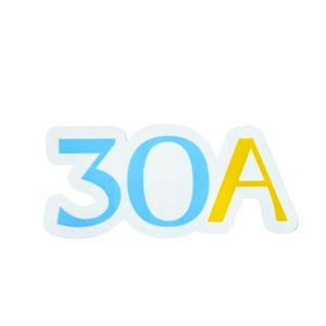 30A Stickers | Premium Blue and Yellow Vinyl Stickers for your Kindle, Laptop, Stanley & more! | Gift for 30A Lovers | 30A Florida Stickers
