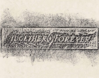 Charcoal Gravestone Rubbing Print [Together Forever]