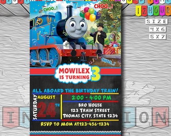Thomas The Train Birthday Invitations Etsy