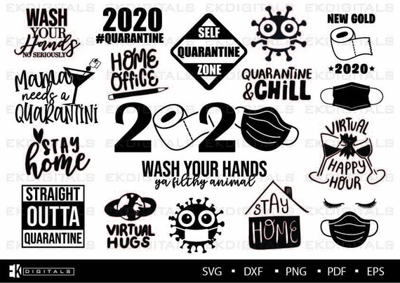 Download 2020 Quarantine Svg Bundle Logo Vinyl Stencil Stay At Home Etsy