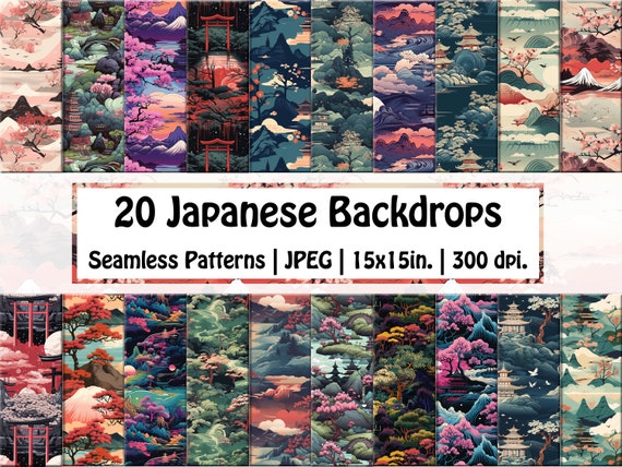 Japanese Backdrop SEAMLESS Patterns |  Manga Panel backdrop digital paper | Anime Seamless Pattern | Printable | Instant Download |