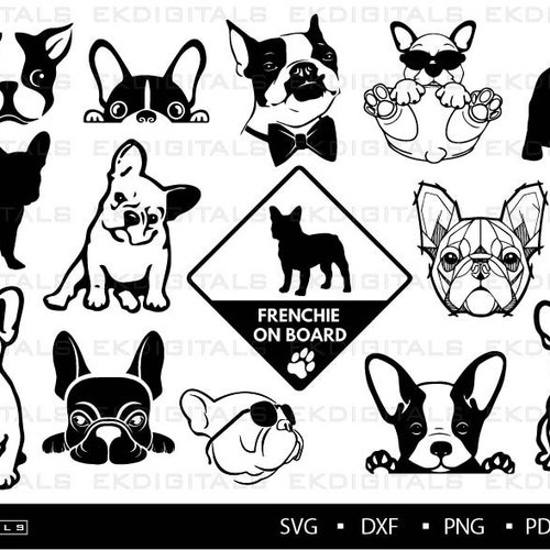 French Bulldog Bundle Logo Vinyl Stencil Frenchie Clipart - Etsy
