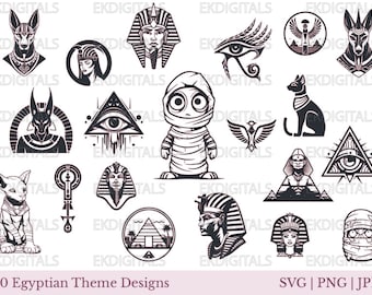 Egyptian Hieroglyphs SVG & PNG Bundle Digital Cut Files - Etsy Canada