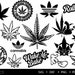 Cannabis Bundle | Logo Vinyl Stencil | Weed Clipart Print | Cricut Cutting files, Silhouette Cameo | Svg, Png, Dxf, Eps, Pdf 