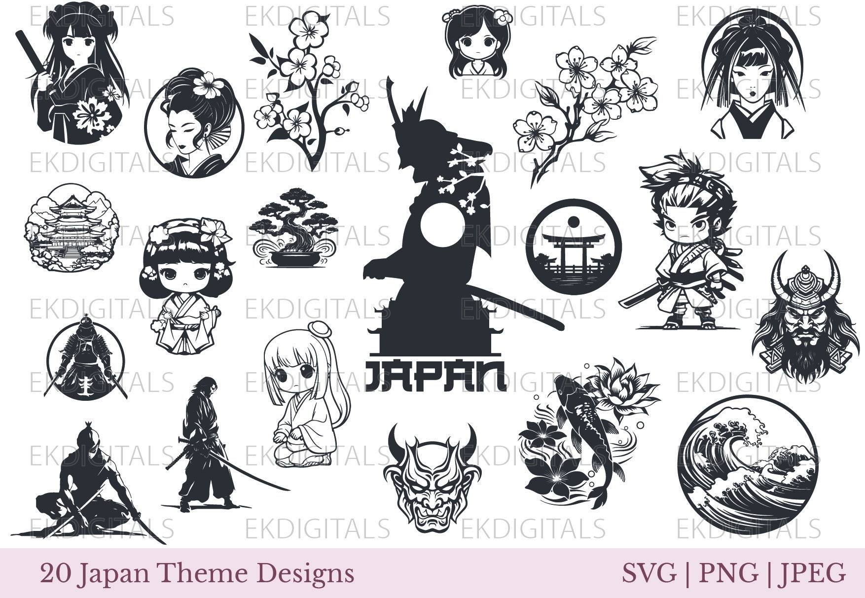 Japan Clipart Vector Pack, Japanese Doodles, Asia Clipart, Japanese  Vectors, Japan Graphics, Japanese Stickers, SVG, PNG File 