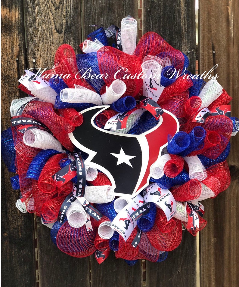 Houston Texans Wreath Texans Wreath For Front Door Texans Etsy