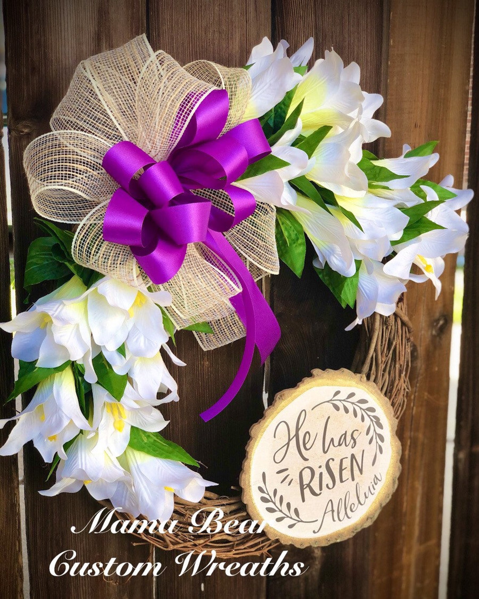 He Is Risen Lily Wreath Easter Lily Wreath He Is Risen | Etsy