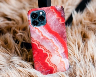 Orange Geode Slice Crystal Case | Marble Phone Case | Orange Gemstone Case | Orange Stone Case | Gemstone iPhone Phone Case