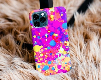 Neon Rainbow Paint Drip Phone Case