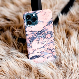 Pastell Pink Marmor Handytasche | Rosa Geode Kristall Hülle | iPhone Hülle 12, 12 Mini, 12 Pro, Pro Max, X, Xr, Xs Max, Xs Max, Xs | Samsung Galaxy Hülle