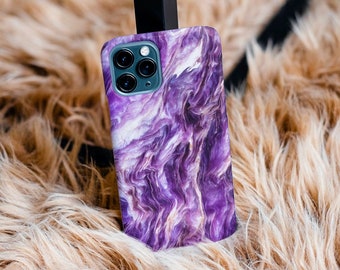 Purple Geode Crystal Case | Marble Phone Case | iPhone Case 12, 12 Mini, 12 Pro, Pro Max, X, XR, XS Max, XS, 8, 8 Plus | Samsung Galaxy Case