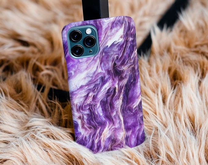 Purple Geode Crystal Case | Marble Phone Case | iPhone Case 12, 12 Mini, 12 Pro, Pro Max, X, XR, XS Max, XS, 8, 8 Plus | Samsung Galaxy Case