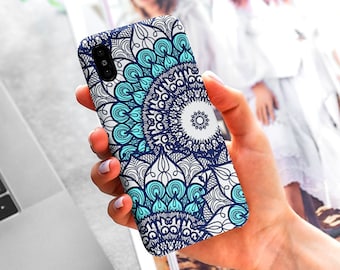 12 Mini Pro Max Colorful Mandala Phone Case iPhone Case 12 Aesthetic Phone Case 12 Pro Geometric Boho Case Henna Lotus Case