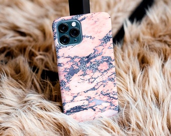 Pastel Pink Marble Phone Case | Pink Geode Crystal Case | iPhone Case 12, 12 Mini, 12 Pro, Pro Max, X, Xr, Xs Max, Xs | Samsung Galaxy Case