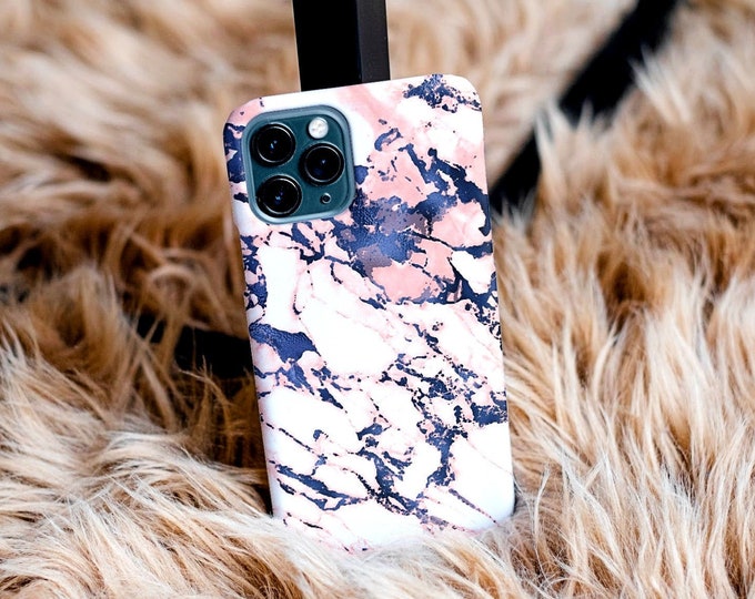Pastel Pink & Blue Marble Phone Case | Pink Geode Crystal Case | iPhone Case 12, 12 Mini, 12 Pro, Pro Max, X, Xr, Xs Max, Xs | Galaxy Case