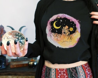 Mystical Woman Shirt | Witchy Woman Shirt | Celestial Moon Shirt | Boho Hippie T-Shirt | Witchy Aesthetic Tee | Plus Size Crystal Te
