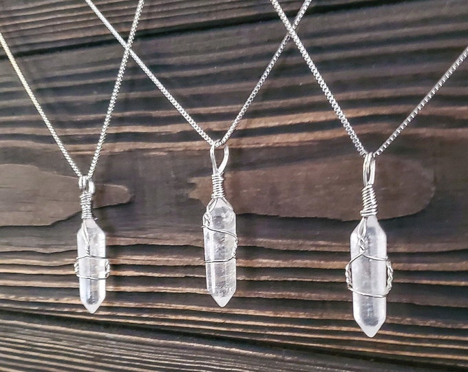 Wire Wrapped Crystal Point Necklace