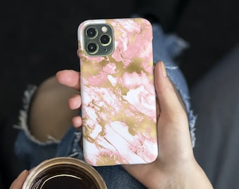 Pastel Pink White & Gold Marble Phone Case | Pink Geode Crystal Case | iPhone Case 12, 12 Mini, 12 Pro, Pro Max, X, Xr, Xs Max, Xs | Galaxy