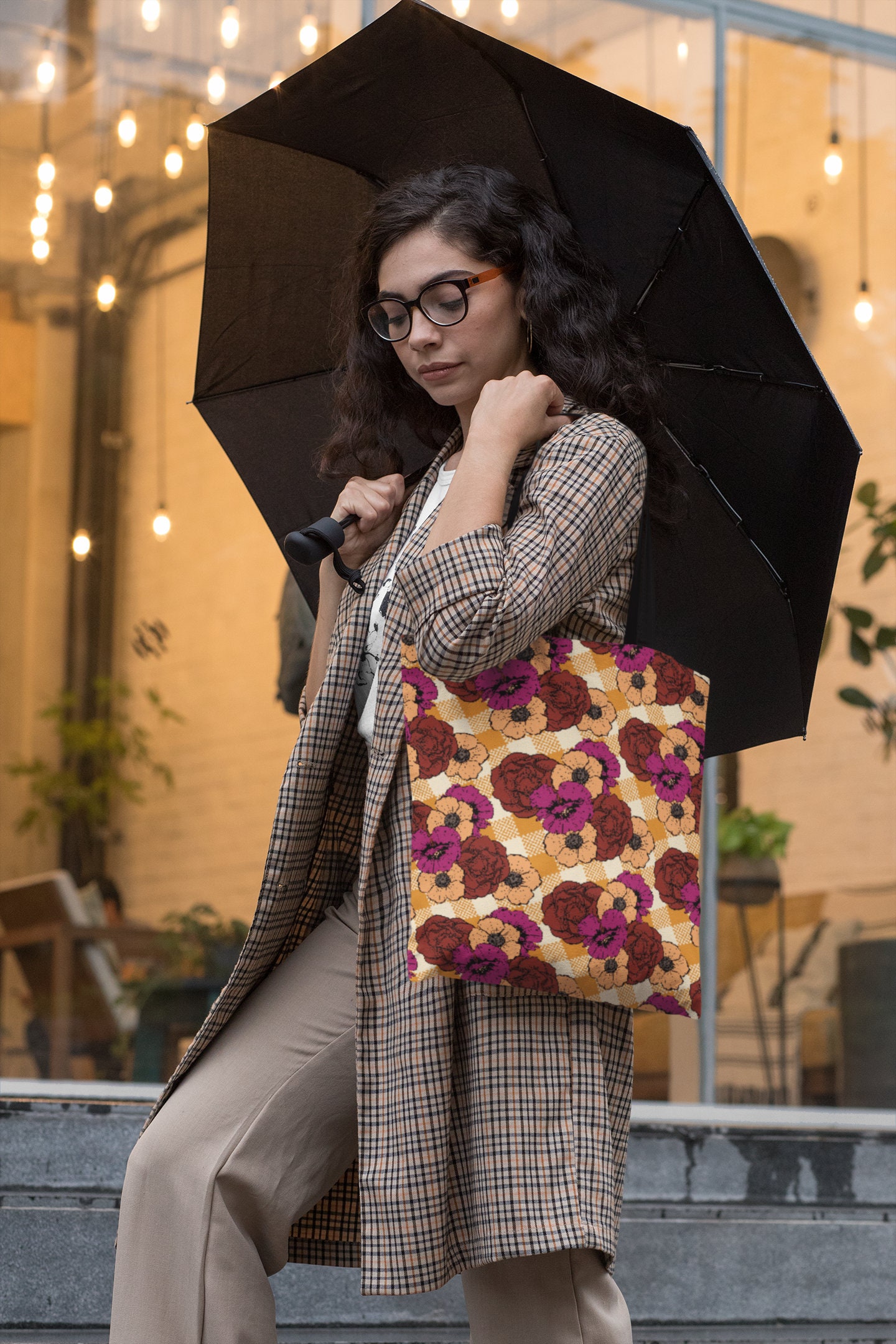Poppy Print Tote Bag | Forestcore Floral Tote Bag | 70s Poppy Print Tote Bag | Forestcore Floral Tote Bag | 70s