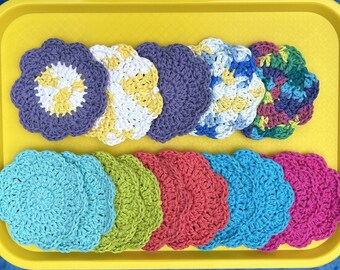 Summer Coaster set, Crochet coaster, Crochet, Coaster