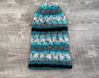 Knit Beanie, Double Thick, Slouchy or Brim