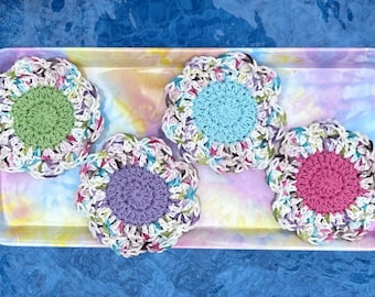 Flower Coaster set, Crochet coaster, Crochet, Coaster