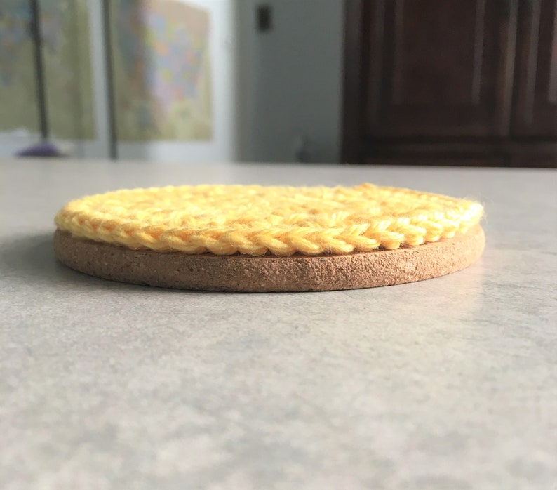 Cork coaster Crochet coaster Cork Crochet Coaster Coaster set