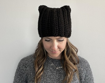 Cat Ear Beanie, Halloween Beanie, Kitty Beanie, Trendy
