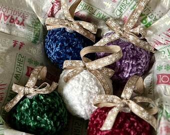 Holiday Ornament, Christmas Ornament, Gift Box, Unique Gift, Handmade Ornament, Holiday Decoration, Ornament Exchange, Velvet Ornament