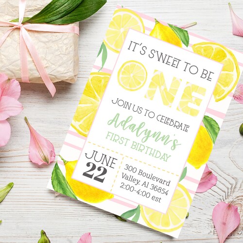 PRINTABLE LEMON BIRTHDAY Invitation-lemon First Birthday | Etsy