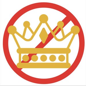 Descarga digital "Sin reyes" (15x15 cm y 50x50 cm) para imprimir. Transparente. Anti Trump. Anti Maga. Sin rey en Estados Unidos. PNG.