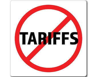 Imán para auto "SIN ARANCELES". Fin o pérdida de nuestra democracia. Imán adhesivo anti-Elon Musk y anti-Trump, 15x15 cm.