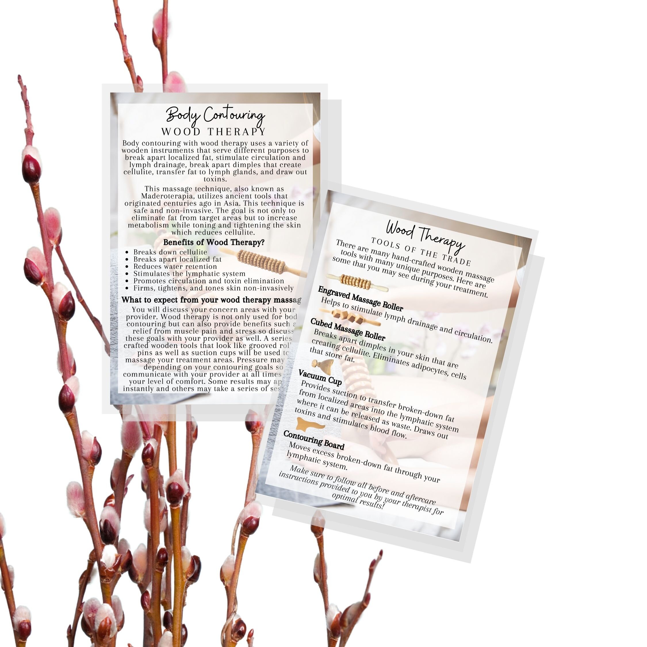 Wood Therapy Body Contouring FAQ Information Cards Physical Etsy
