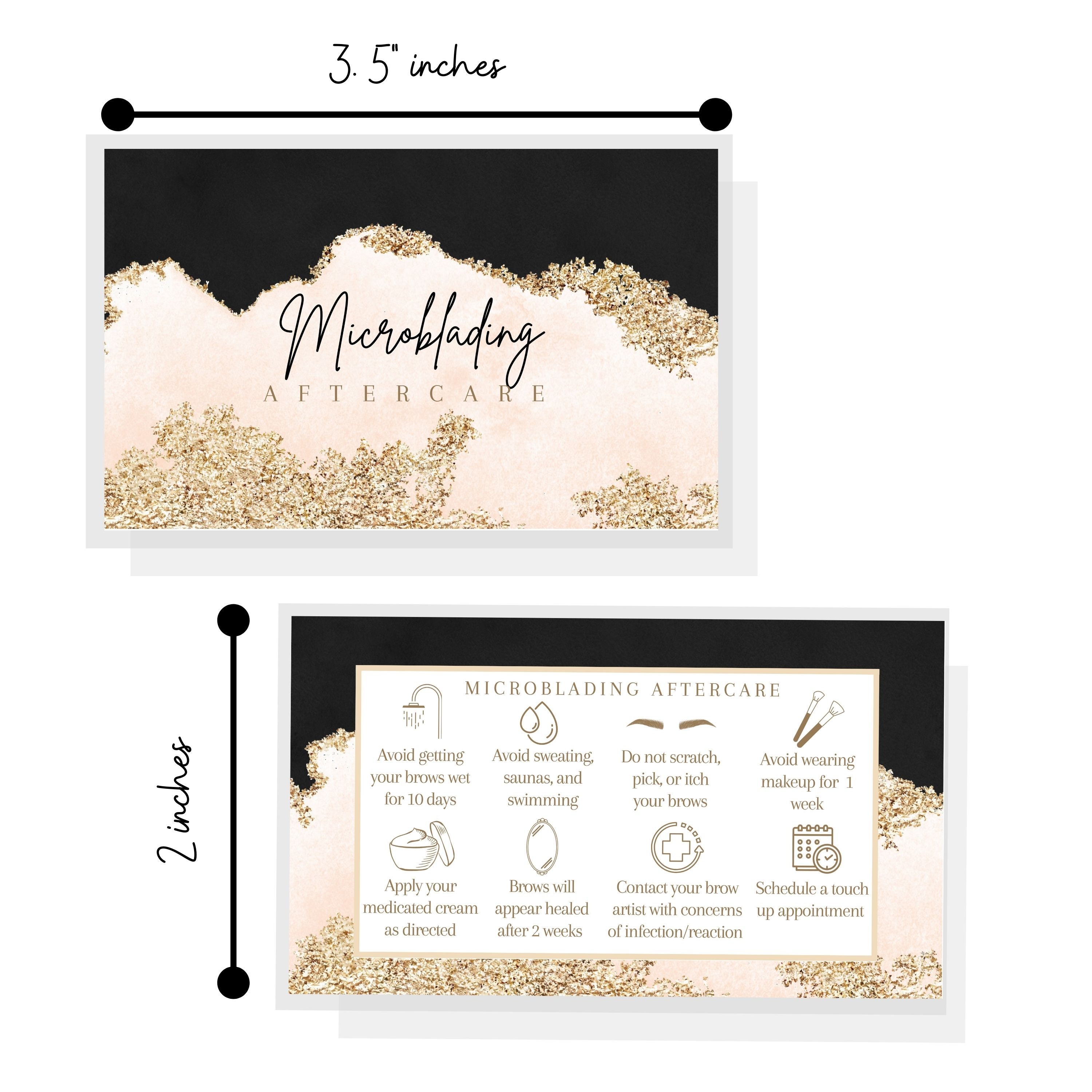 Microblading Aftercare Instruction Cards Physical Printed 2 - Etsy
