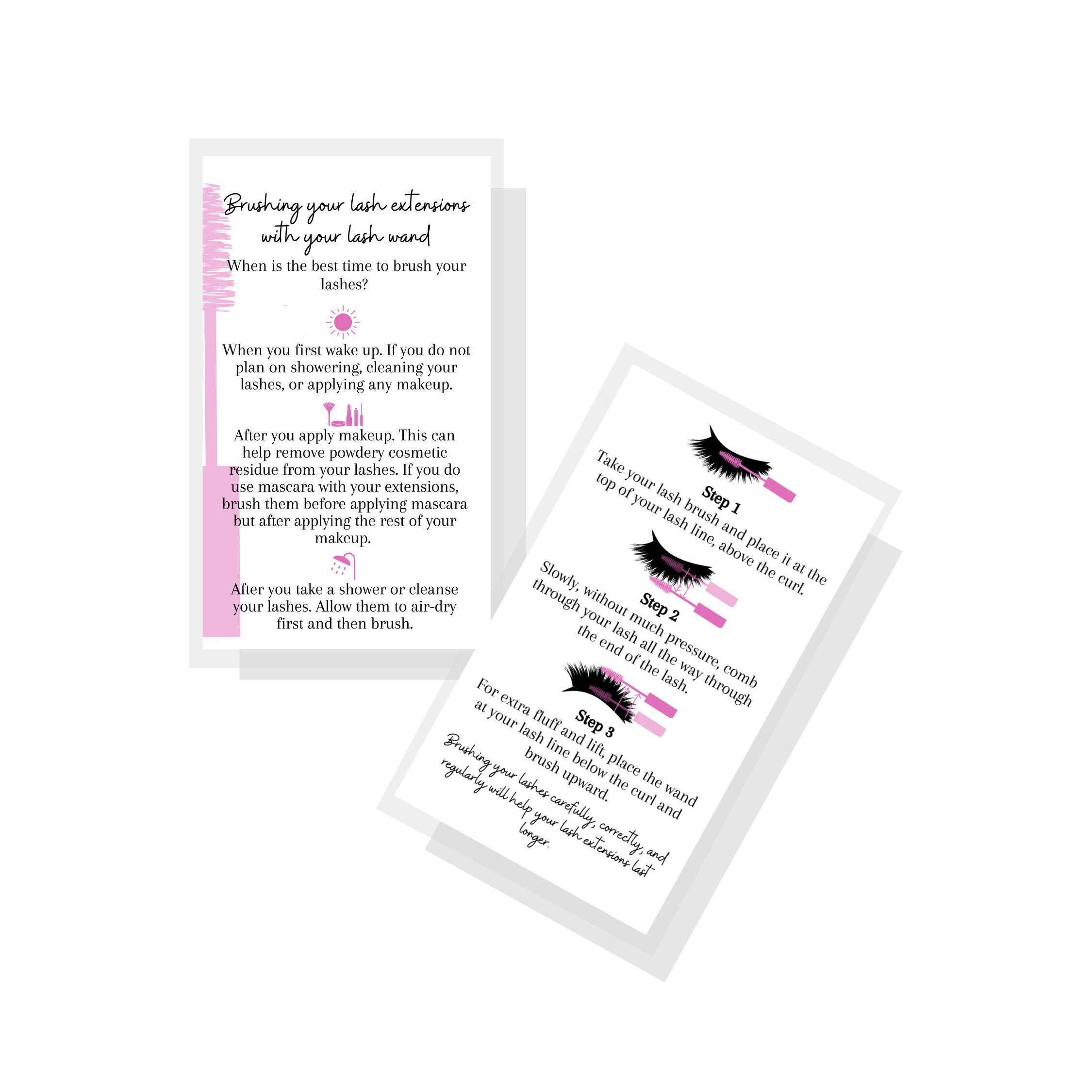 How To Brush Your Lash Extensions Physical Printed 3 5 X 2 Etsy