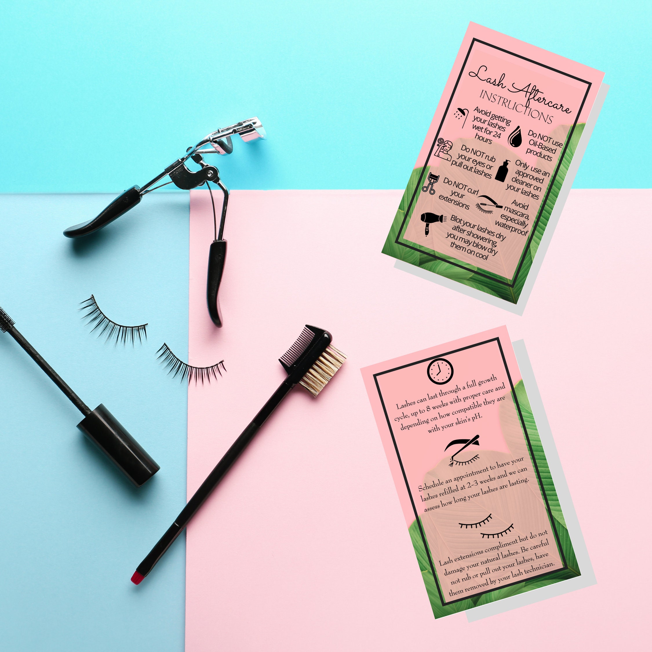 Eyelash Extension Aftercare Cards Physical Printed 2 X 3.5 Etsy