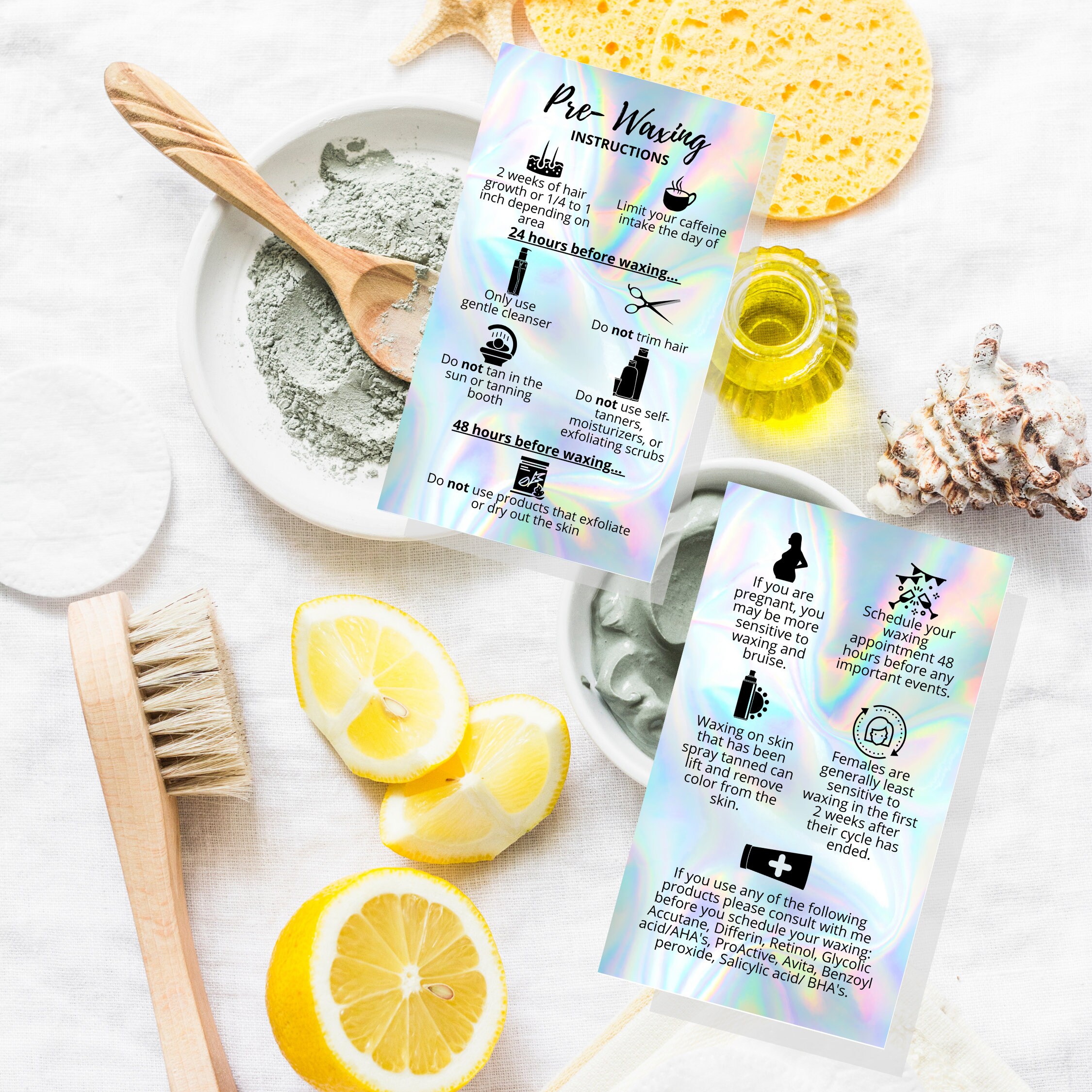 PreWaxing Instruction Card Physical Printed 2x3.5 inch Etsy