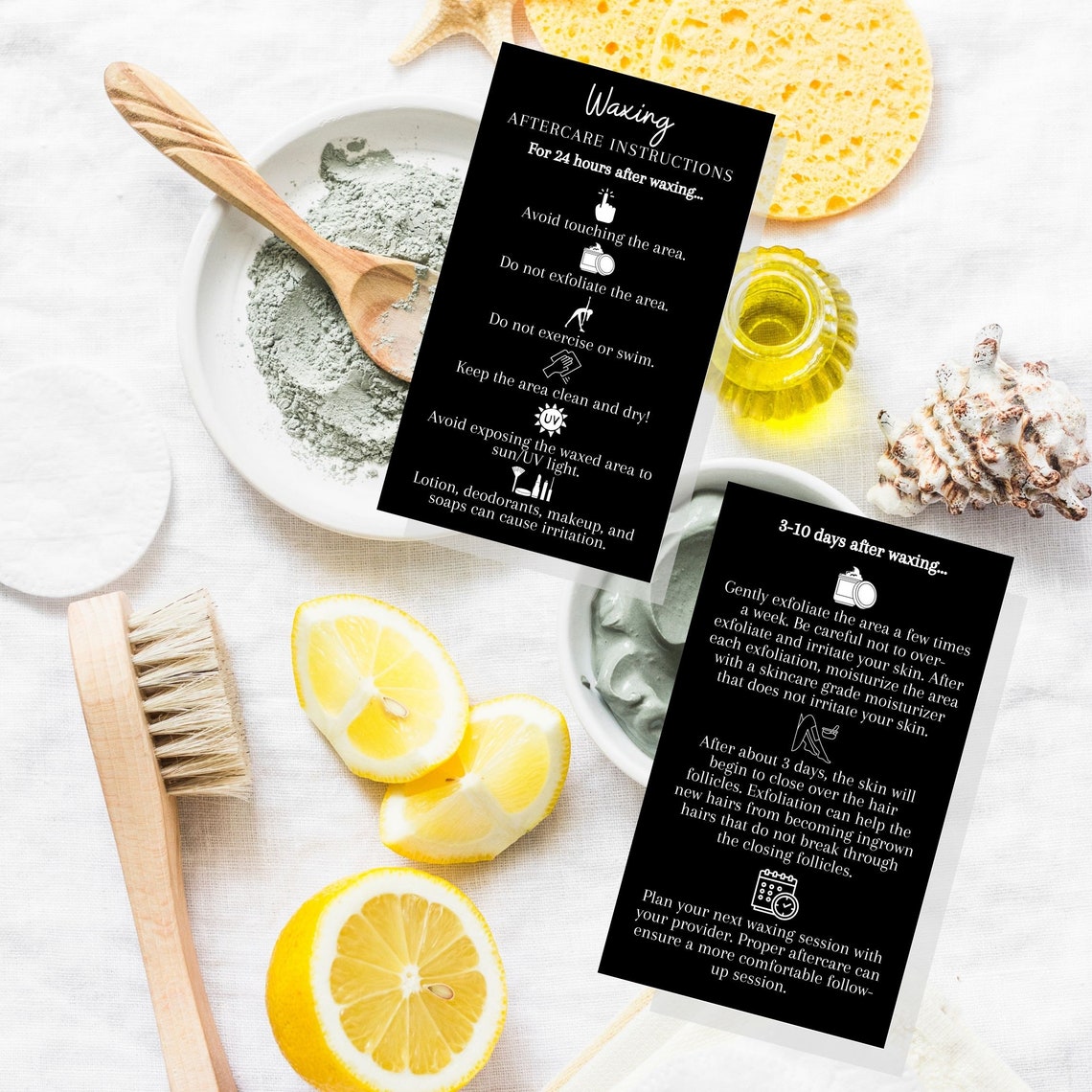 Waxing Aftercare Instruction Card Physical Printed 2x3.5 Etsy