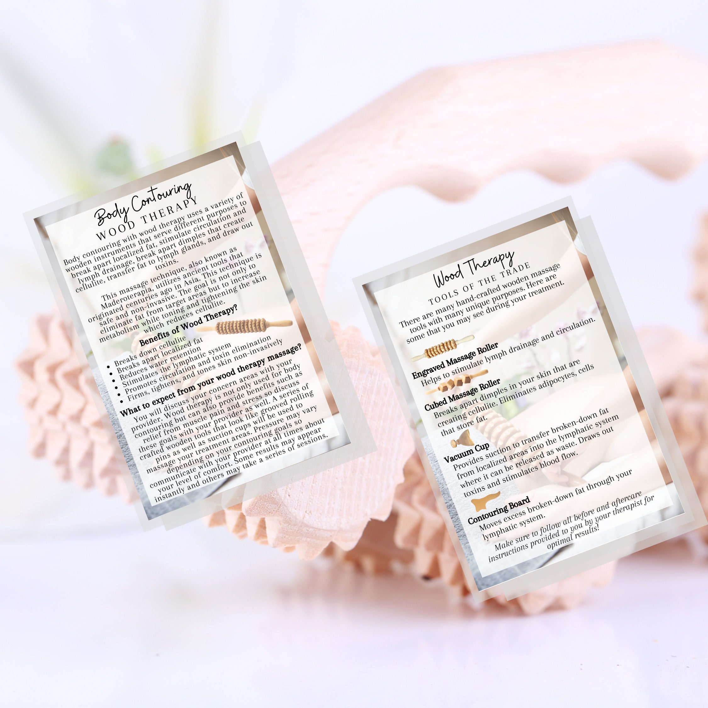 Wood Therapy Body Contouring FAQ Information Cards Physical Etsy