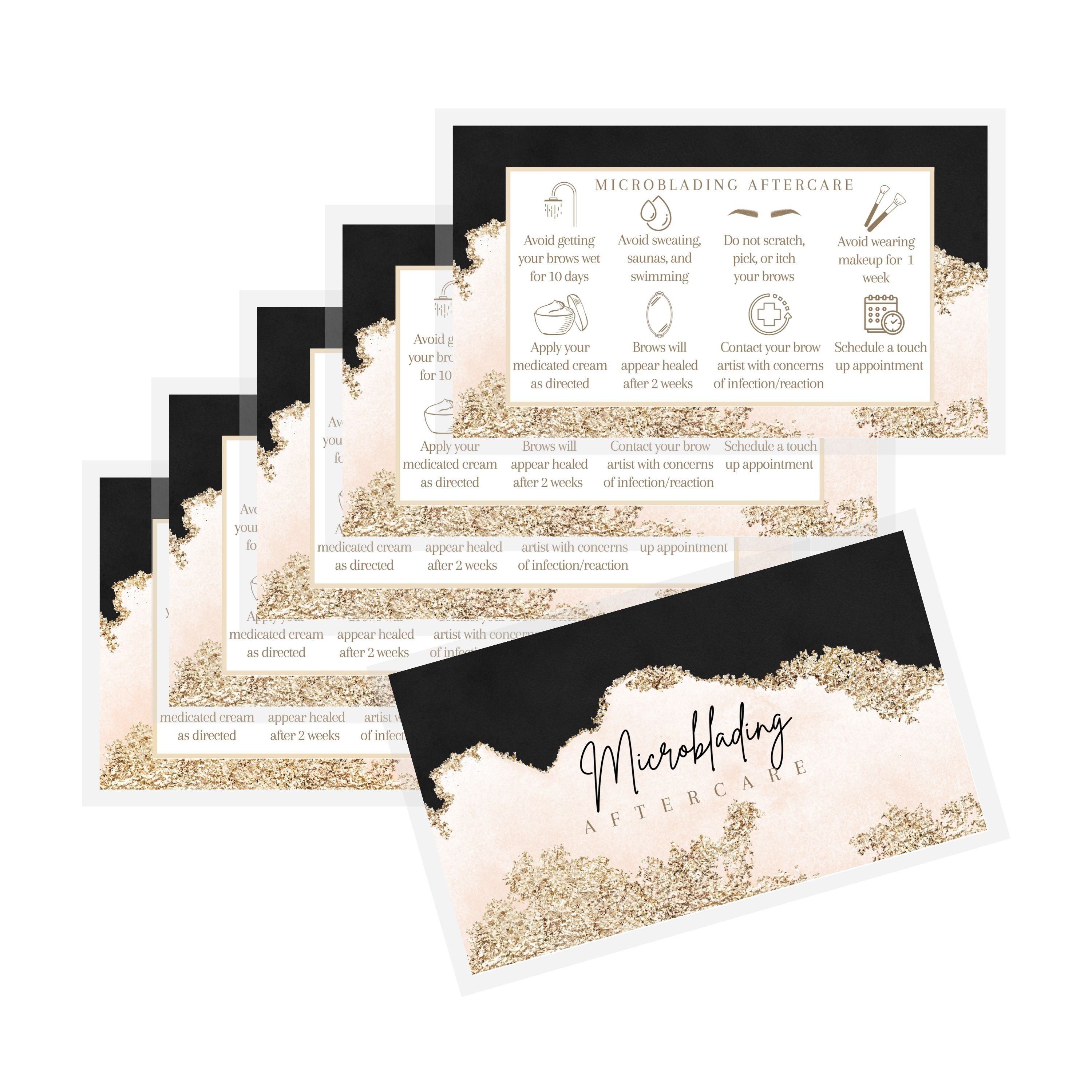 Microblading Aftercare Instruction Cards Physical Printed 2 - Etsy