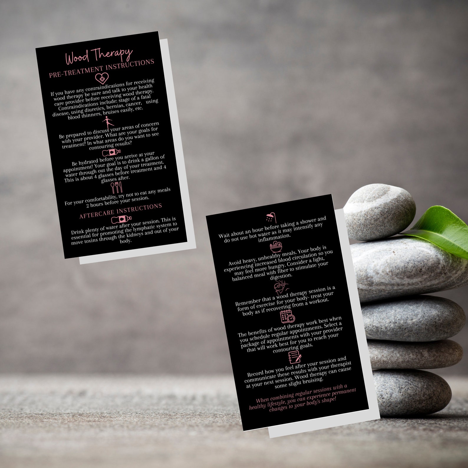 Wood Therapy Body Contouring Pre/post Treatment Care Card Etsy