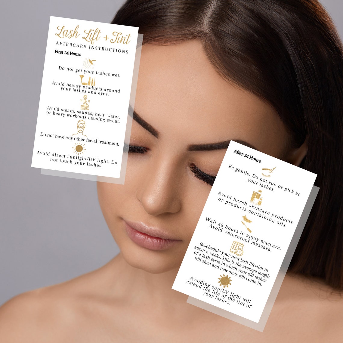 Lash Lift Tint Aftercare Instruction Cards Physical Etsy